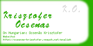 krisztofer ocsenas business card