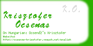 krisztofer ocsenas business card